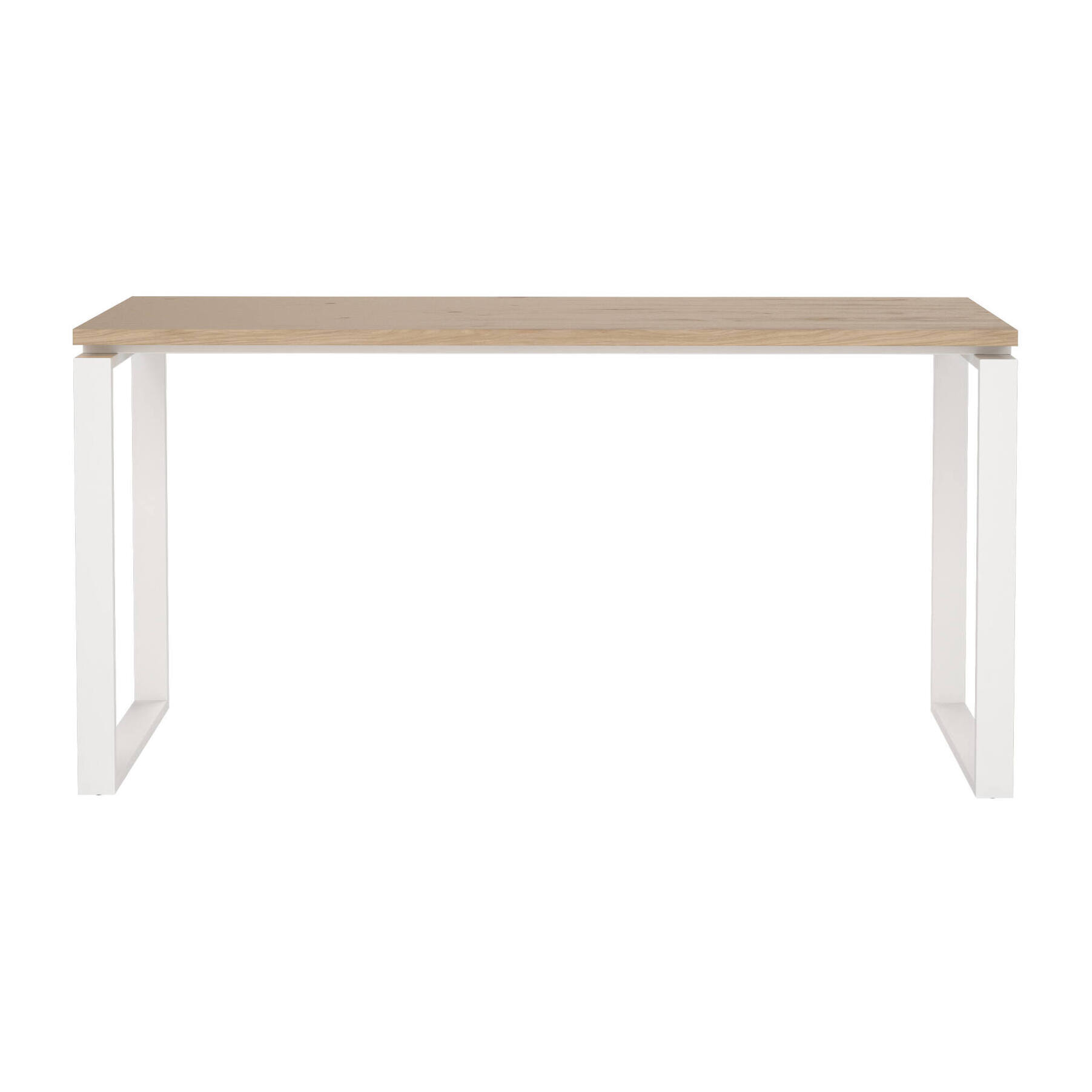Scrivania Arignano, Scrittoio multiuso, Tavolo per ufficio porta PC, Piano di lavoro, 150x60 h76 cm, Rovere e Bianco