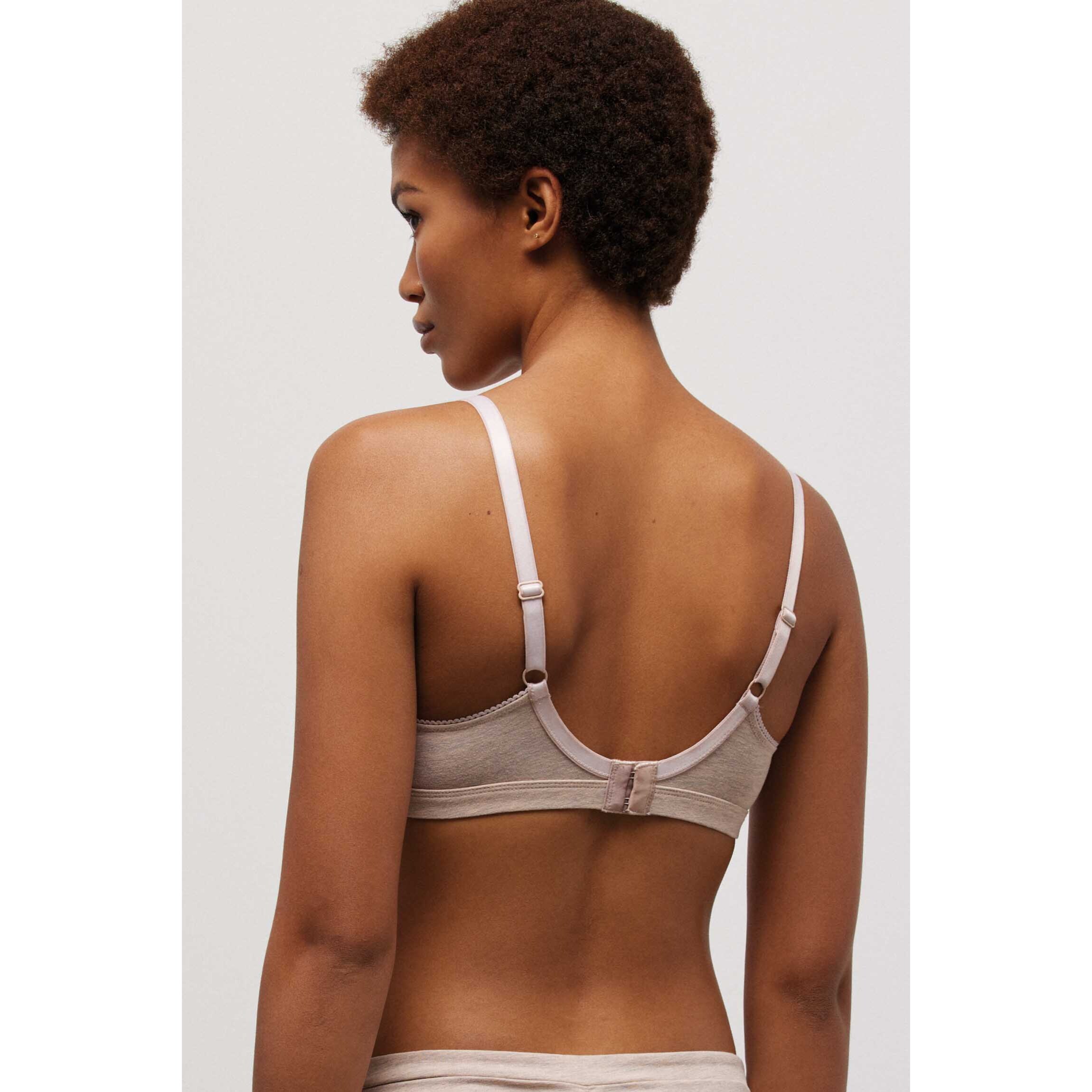 Reggiseno imbottito senza ferretto in cotone biologico beige