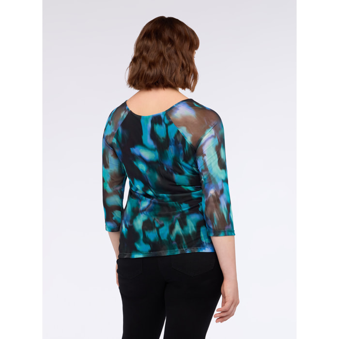 Fiorella Rubino - T-shirt con stampa sfumata - Ottanio