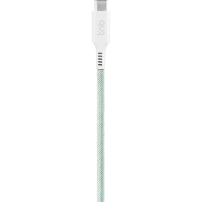 Câble de charge TNB USB-C/USB-C 1.5m gaine aimantée vert