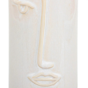 Vase visage "Soleya" céramique H25cm blanc