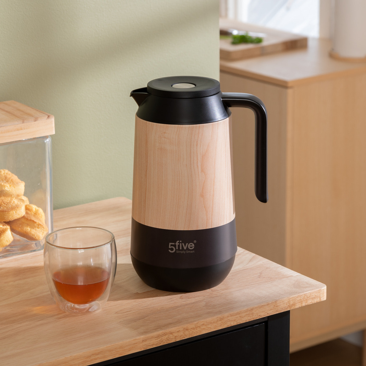 Pichet isotherme 1L Effet bois naturel