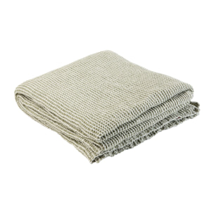 Couvre-lit coton et lin, DECO ESPRIT NID D'ABEILLE