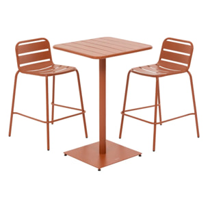 Table haute de jardin "Phuket" ambre 2 places en acier