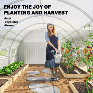 Serre tunnel 24m² dim. 8L x 3l x 2H m - 16 fenêtres, porte zippée - acier galvanisé PE haute densité blanc
