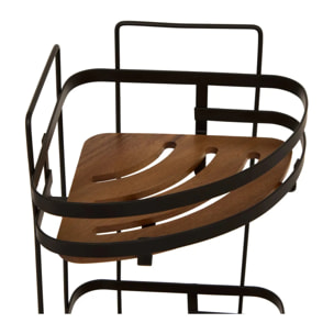 Étagère de douche d'angle "Blackacia" 3 niveaux en acacia
