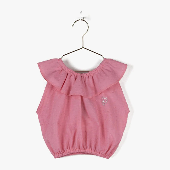 Top de Niña Volante Rosa