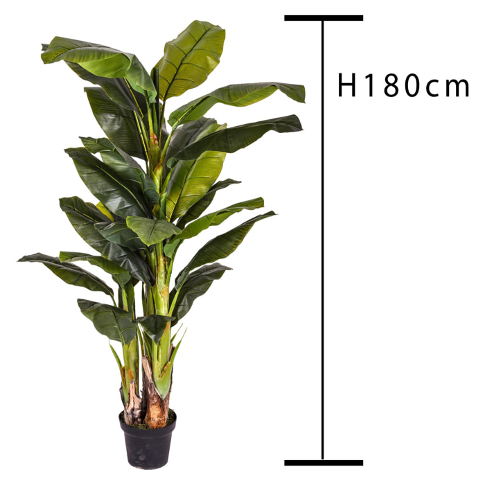 Banana Con Vaso. Altezza 180 Cm - Pezzi 1 - 15X180X15cm - Colore: Verde - Bianchi Dino - Piante Artificiali