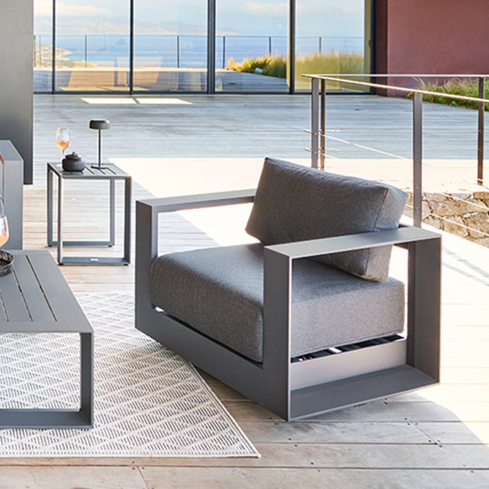 Fauteuil de salon de jardin rotatif ALLURE Gris / Graphite
