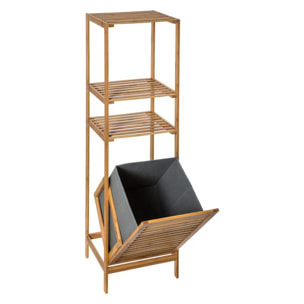 Étagère colonne avec panier à linge "Mix N' Modul" bambou