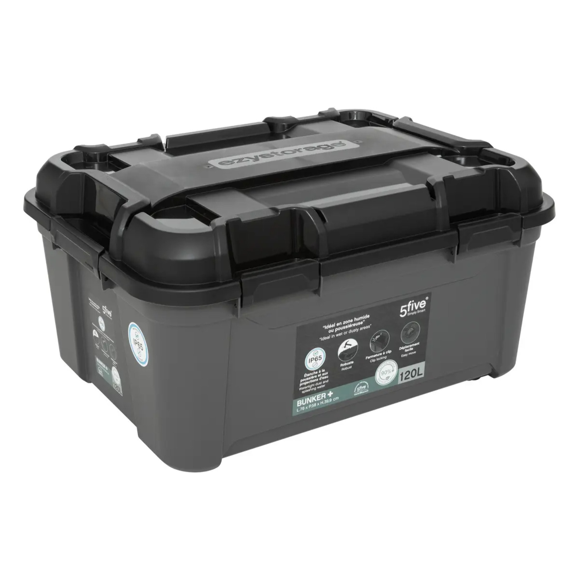 Boîte en plastique 120L noir