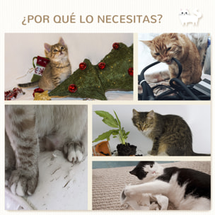 Juego de Estanterías para Gatos de 4 Piezas Rascador de Pared para Gatos con 3 Postes de Sisal Hamaca y 1 Plataforma para Saltar de 3 Niveles Beige