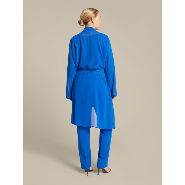 Elena Mirò - Trench elegante in georgette - Bluette
