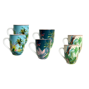 Lot de 6 mugs, BORNEO