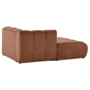 Debbie - module d'assise méridienne gauche en tissu texturé - Terracotta