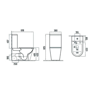 Infinitio WC à poser complet en céramique avec abattant SoftClose, bleu mat (SATINF031VPSNDBLM)