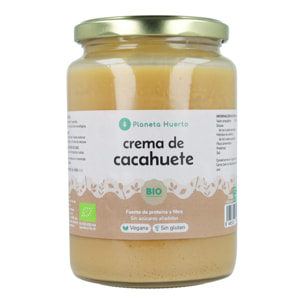 PLANETA HUERTO | Crema de Cacahuete ECO 100% Natural, Rica en Proteínas - Crema Cacahuete Fibra, Potasio y Magnesio, Antioxidante con Vitamina E, Sin Azúcares Añadidos
