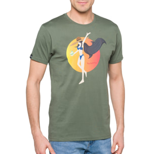 Camiseta de algodón 150 gr Hot Buttered Tangerine Color Verde Militar