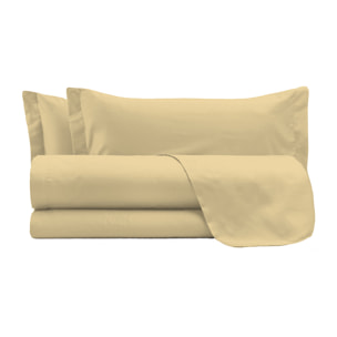 COMPLETO LETTO ELEGANT, 100% Microfibra, No Stiro - PANNA