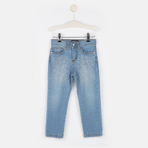 Jeans da bambina con strass in