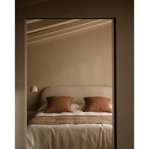 Cabecero tapizado desenfundable de lino beige de varias medidas