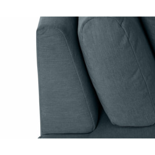 Santorini - canapé modulable d'angle droit - 5 places - en tissu texturé - Bleu grisé