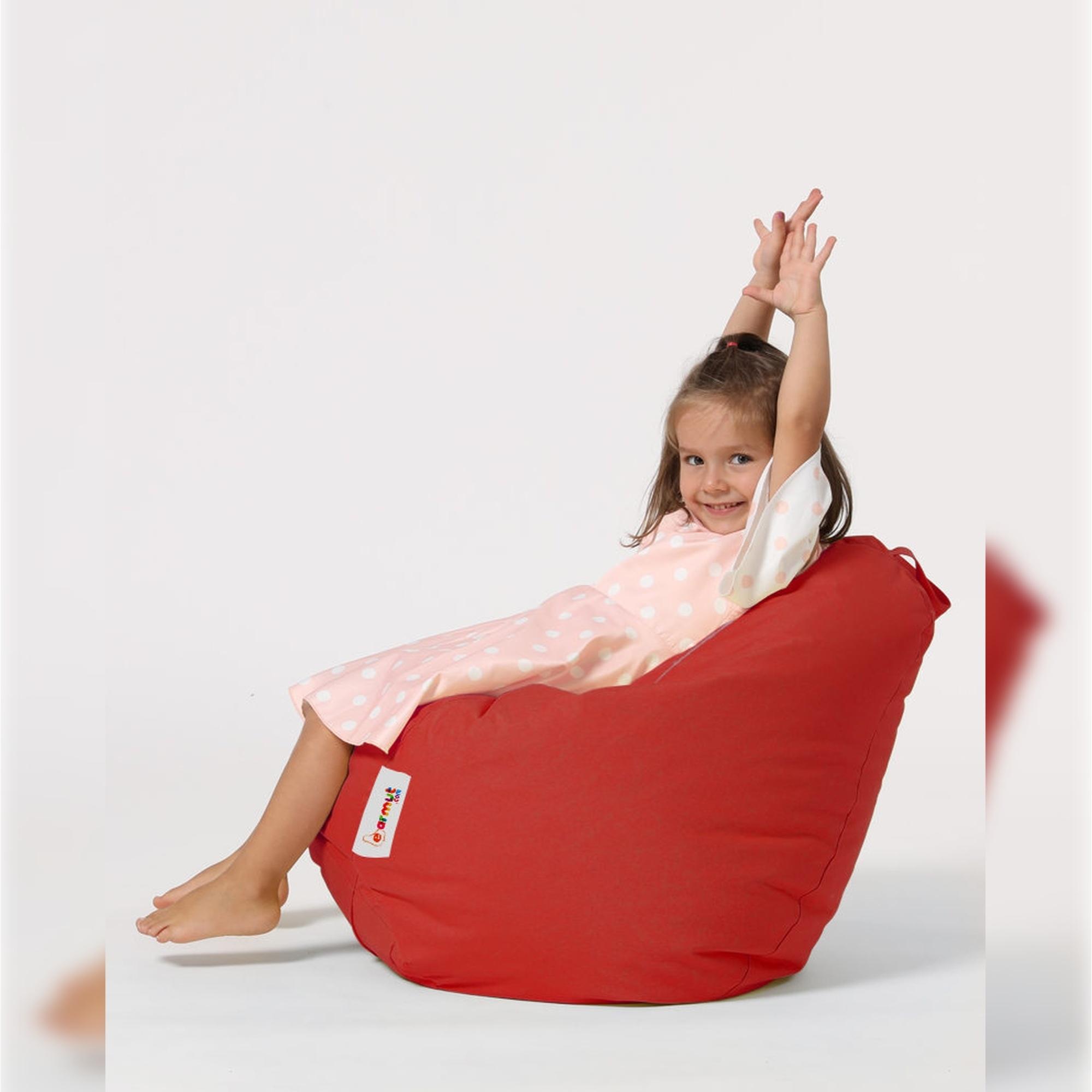 Sillón-puf para niños para exteriores rojo