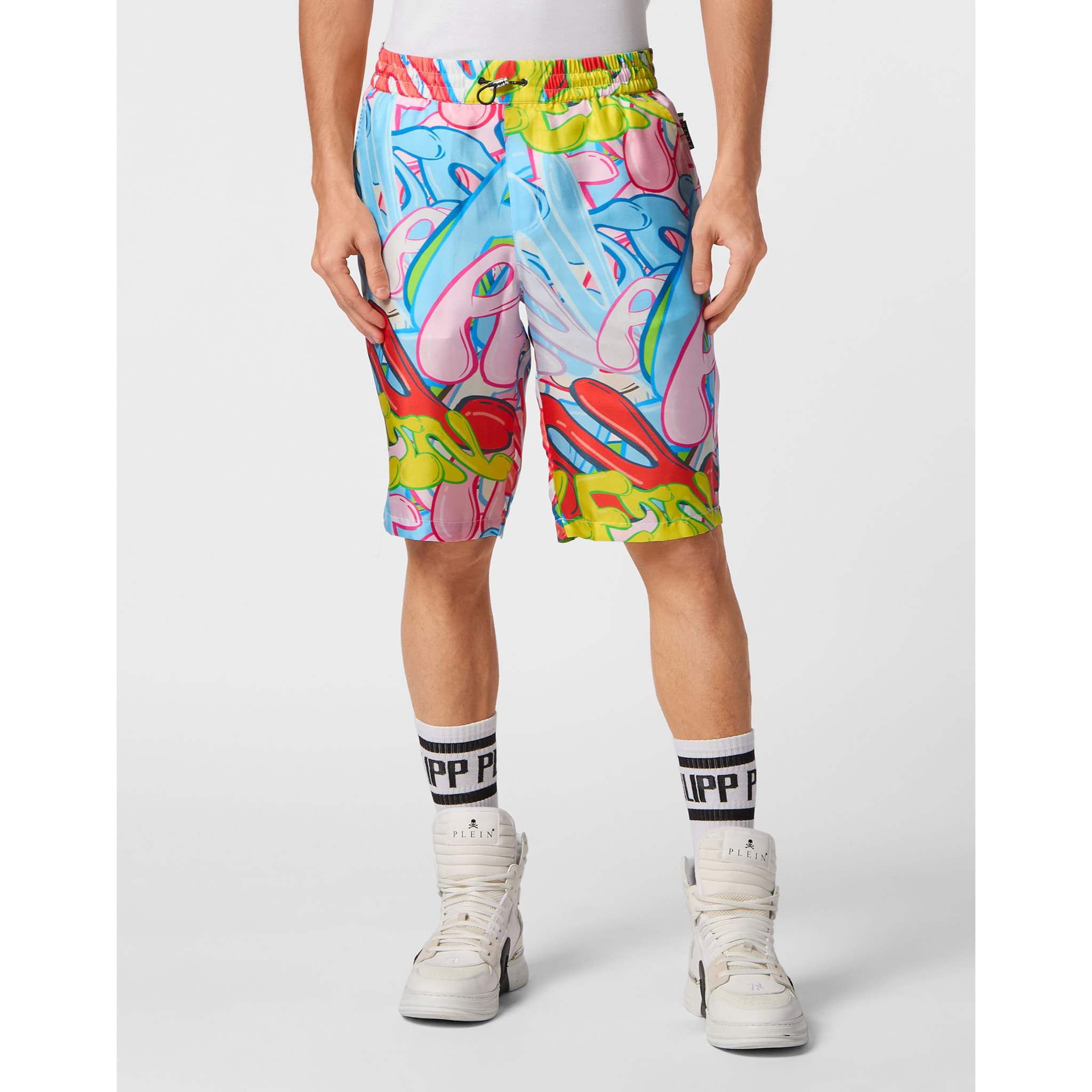 PHILIPP PLEIN Shorts BOMBING GRAFFITI