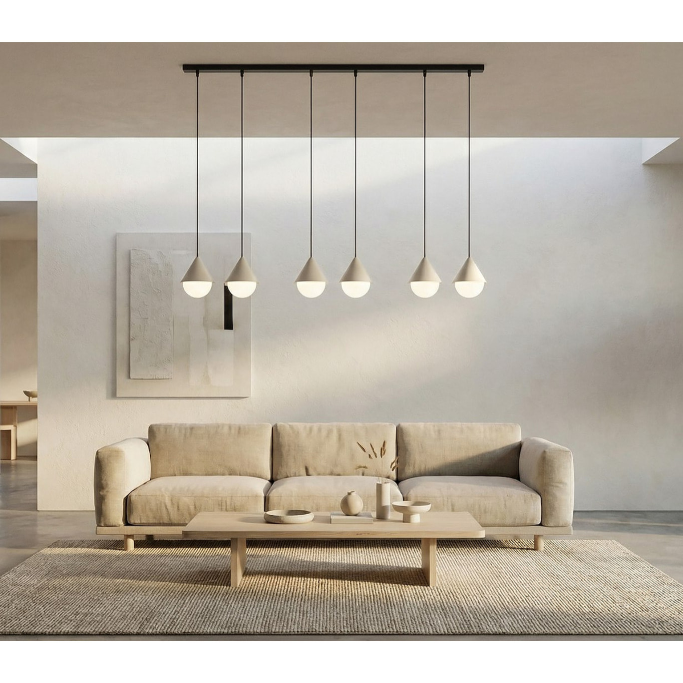 Lampada a sospensione GIRO in acciaio nero e vetro bianco