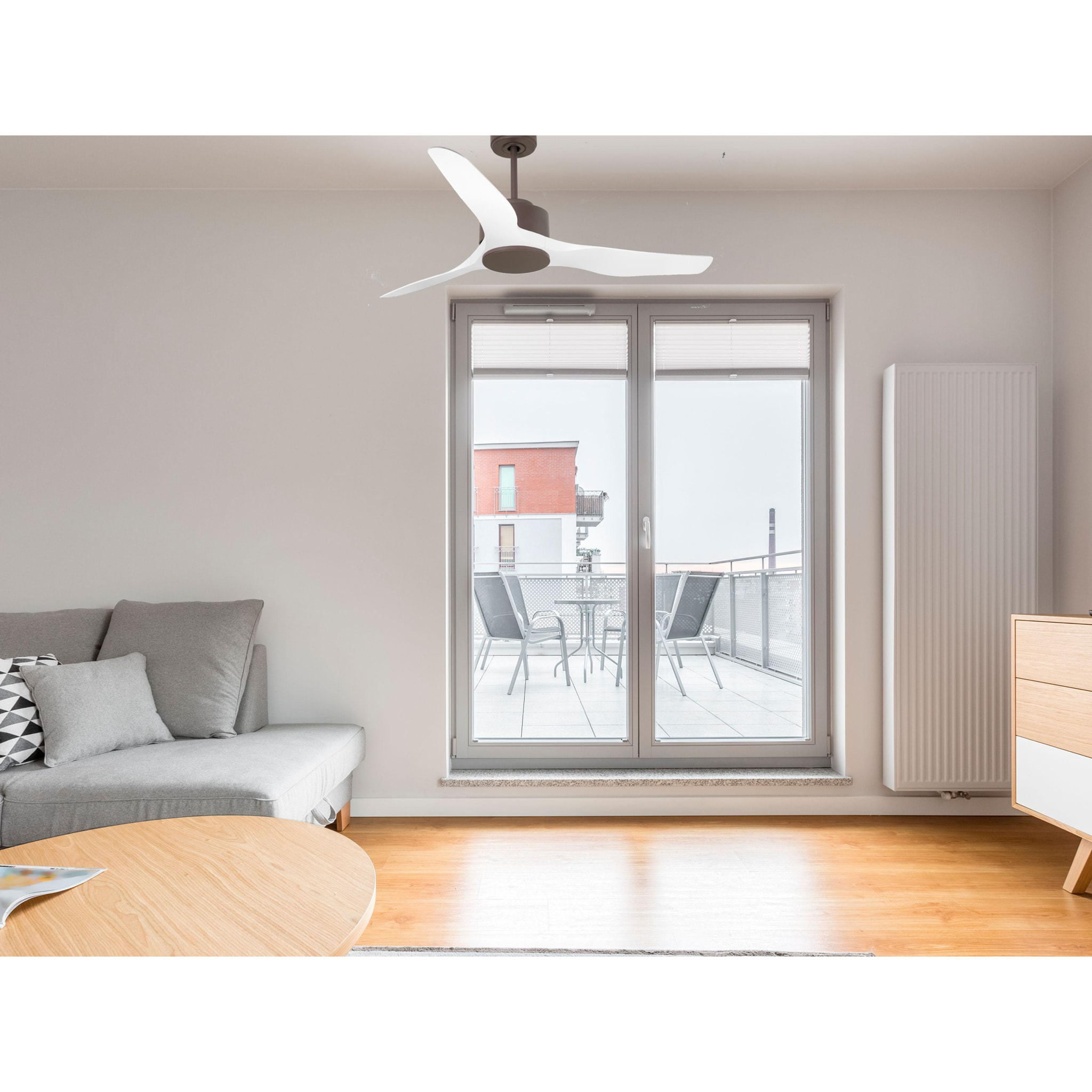 Ventilateur de plafond ø127 cm avec Wifi Réversible Hypersilence 40   W Chocolat