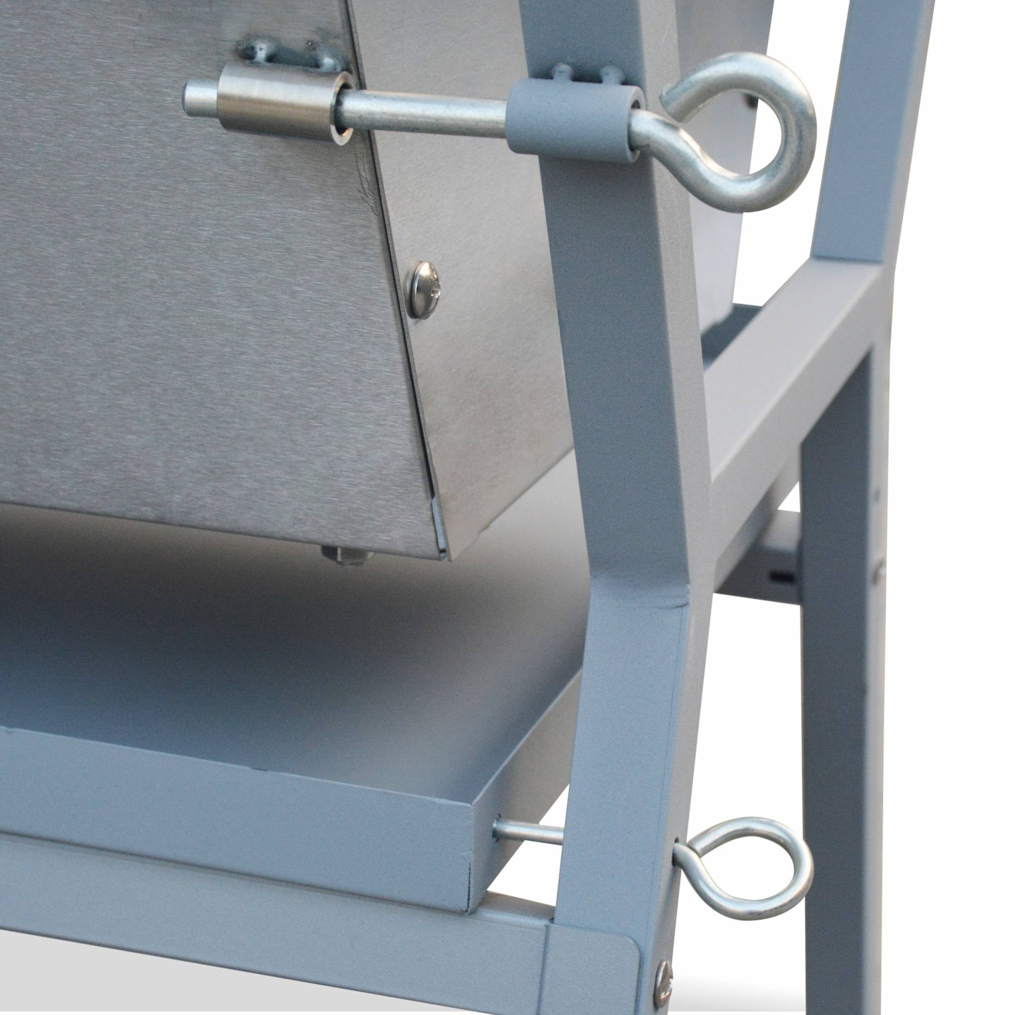 Rôtissoire charbon de bois motorisée inclinable en inox avec tournebroche MATHURIN