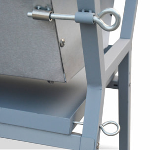 Rôtissoire charbon de bois motorisée inclinable en inox avec tournebroche MATHURIN