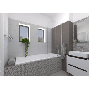 Multi set de deux crochets de salle de bain + porte-serviettes 2 barres, longueur de 60 cm, chrome (ELEMULTI-SET8)