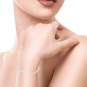 Pulsera de plata con diseño de cuentas en plata de ley 925 con cierre de resorte.