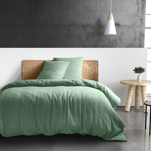 Paire de Taies d'oreiller gaze de coton gris glacier