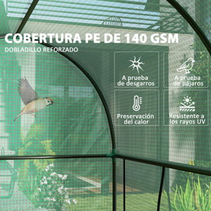 Invernadero de Exterior Invernadero de Jardín con 2 Puertas Enrollables con Cremallera Marco de Acero y Cubierta de PE 140g/m² Anti-UV Impermeable para Plantas Flores 200x100x178 cm Verde