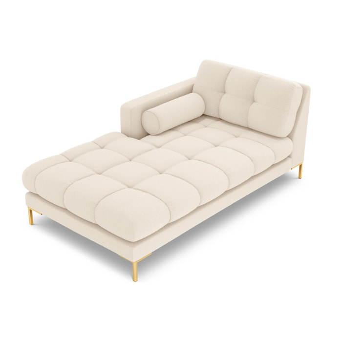 Méridienne gauche "Bali" en tissu structurel beige clair