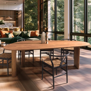 SIXTINE - Table à manger 260x120cm en bois de teck recyclé
