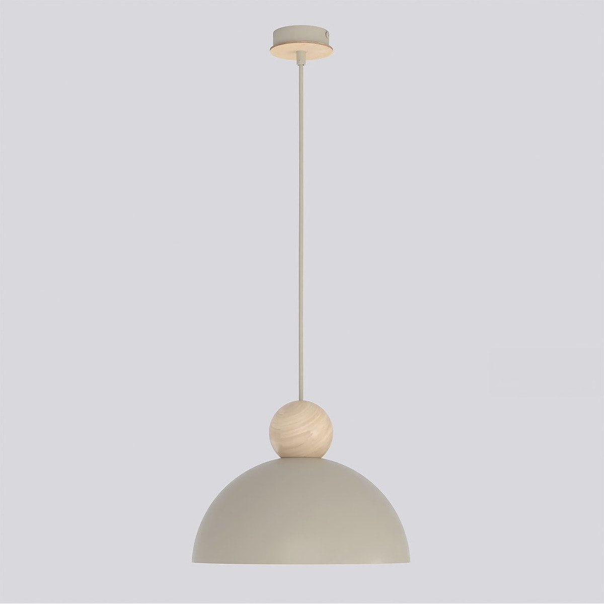Lampada a sospensione Kaki in acciaio e legno mokka