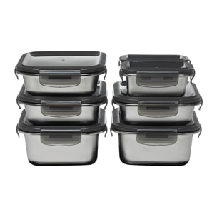7 boîtes rectangulaires inox