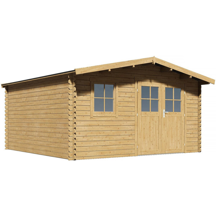 Abri de jardin bois "Belval" - 18,75 m² - 28 mm