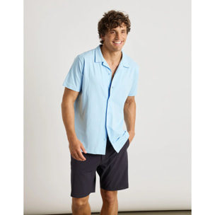 Camisa Manga Corta Azul Celeste - Atimo