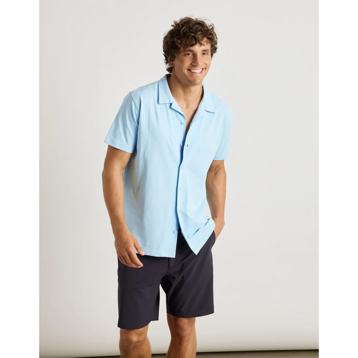 Camisa Manga Corta Azul Celeste - Atimo