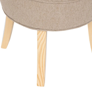 Tabouret "Firmin" pin beige 58x49x46cm