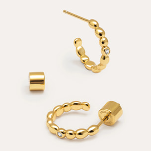 Pendientes Aro Pebble Spark Baño Oro