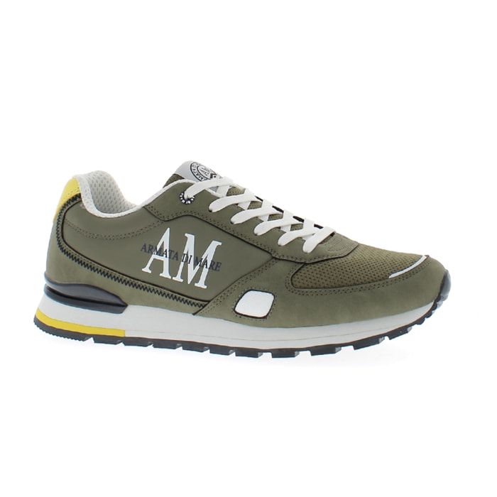 Armata di Mare Scarpe Uomo Sneakers Vintage Running con Soletta Rimovibile in Memory Foam AMU S24N5161 Khaki