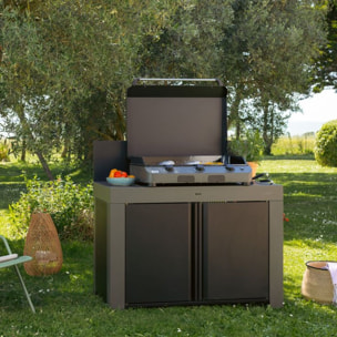 Plancha gaz ENO FUSION 75 Gris cargo 3 brûleurs à poser, 74x40 cm