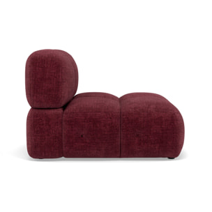 Grace - module d'assise sans accoudoir en velours texturé - Prune