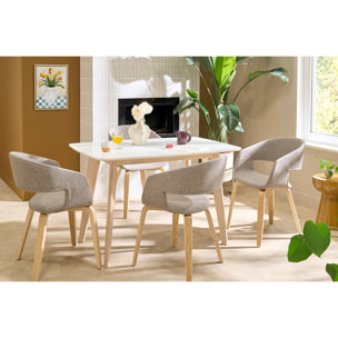 Chaises design en tissu taupe et bois clair (lot de 2) SLAM