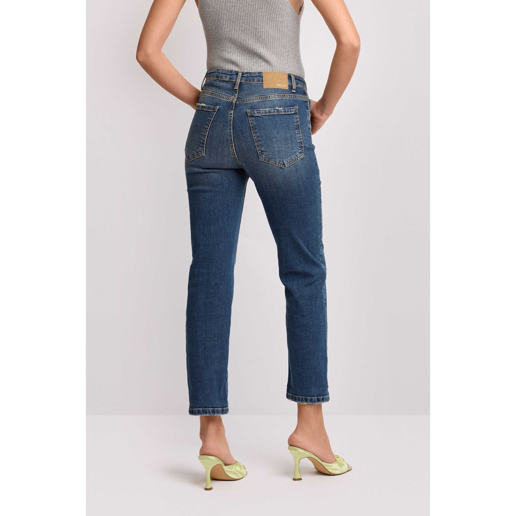 Kocca - Pantaloni in denim taglio cropped Donna, Denim